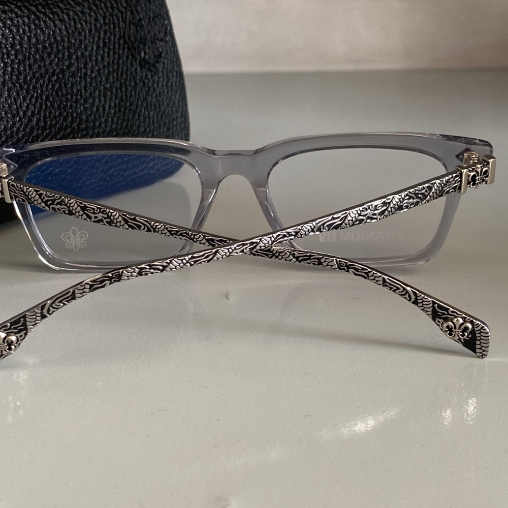 Chrome Hearts Gray Frame Silver Legs Glasses